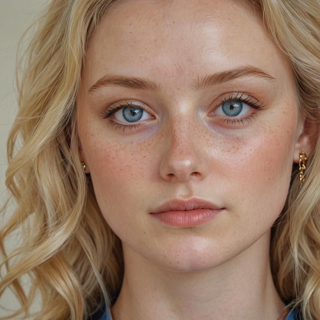 Hyperrealistic Portrait of a Beautiful Woman with Cross