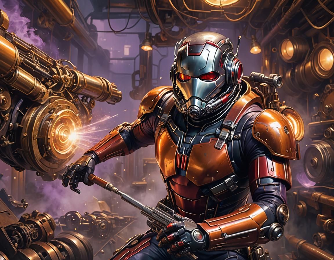 Ant-Man Emerges from Shotgun in Steampunk Scene