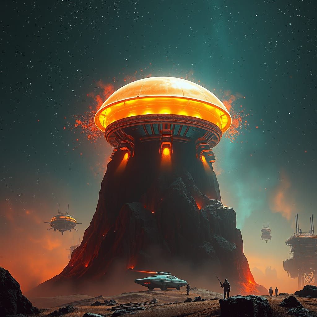 UFO Crash Site in Mesa: Hyperdetailed Concept Art