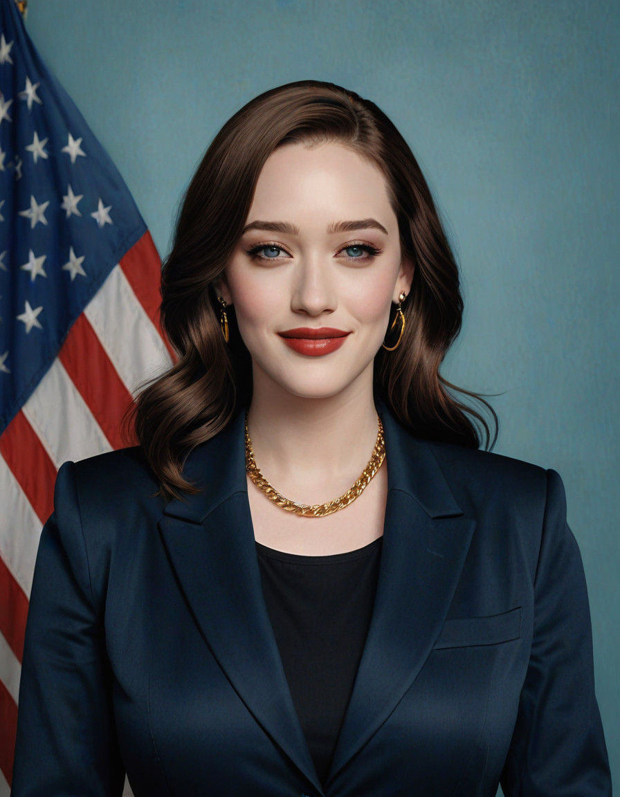 Kat Dennings as Vice President in Blue Suit