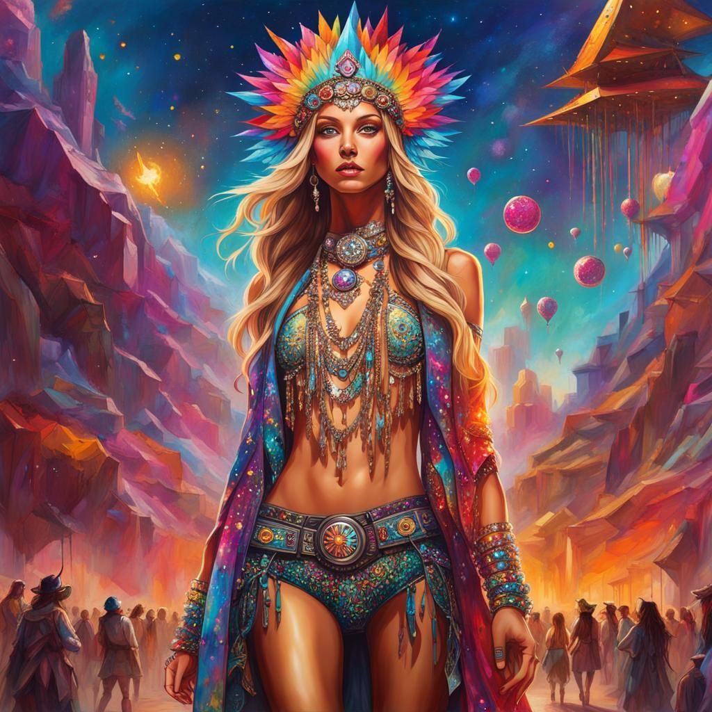 Bohemian Starseed Outfit in Graffiti Art Style