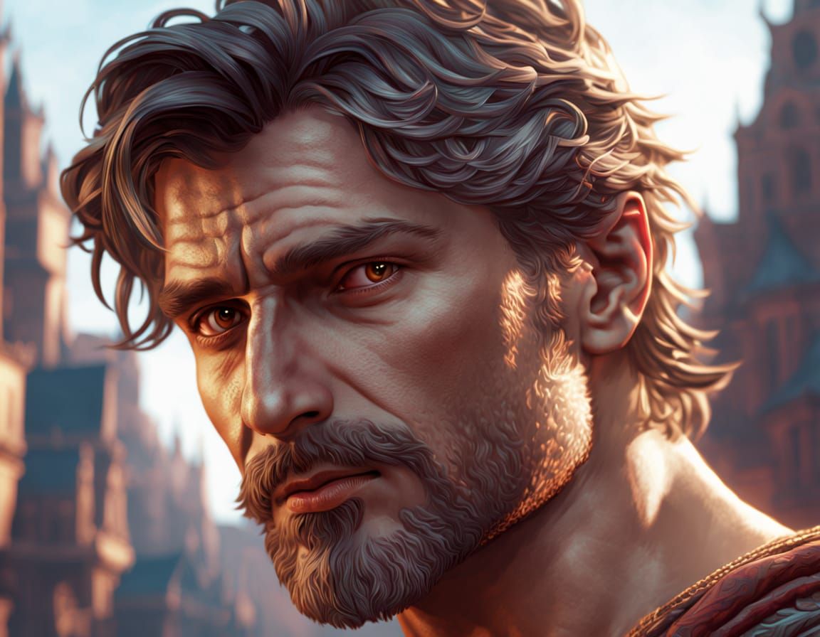 Cinematic Portrait with Dynamic Lighting in Digital Painting...