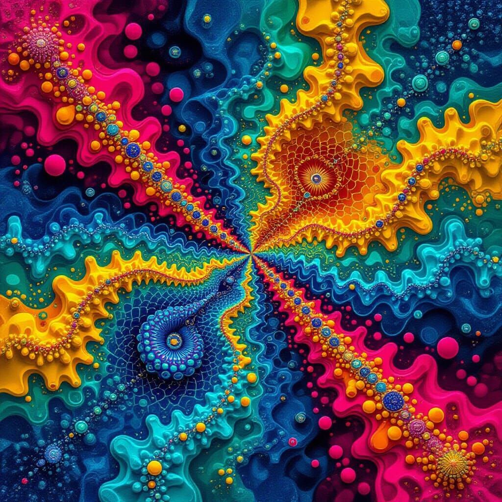 Ferrofluid Abstract Art on Otherworldly Canvas