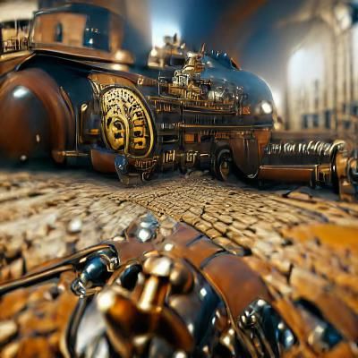 Hyperdetailed Steampunk Tank in Dieselpunk Style