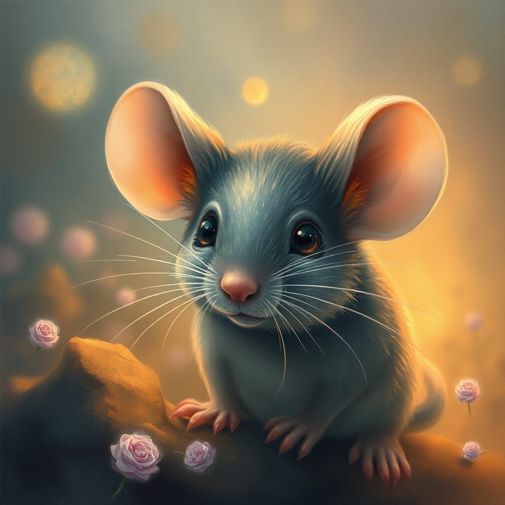 Endearing Raton Surrounded by Ethereal Light