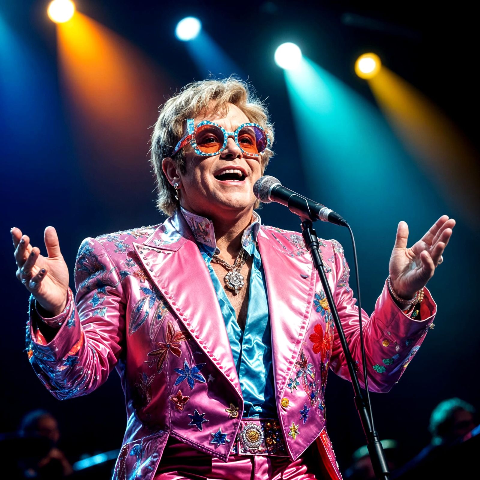 Elton John Concert, 1976, Pop Art Style