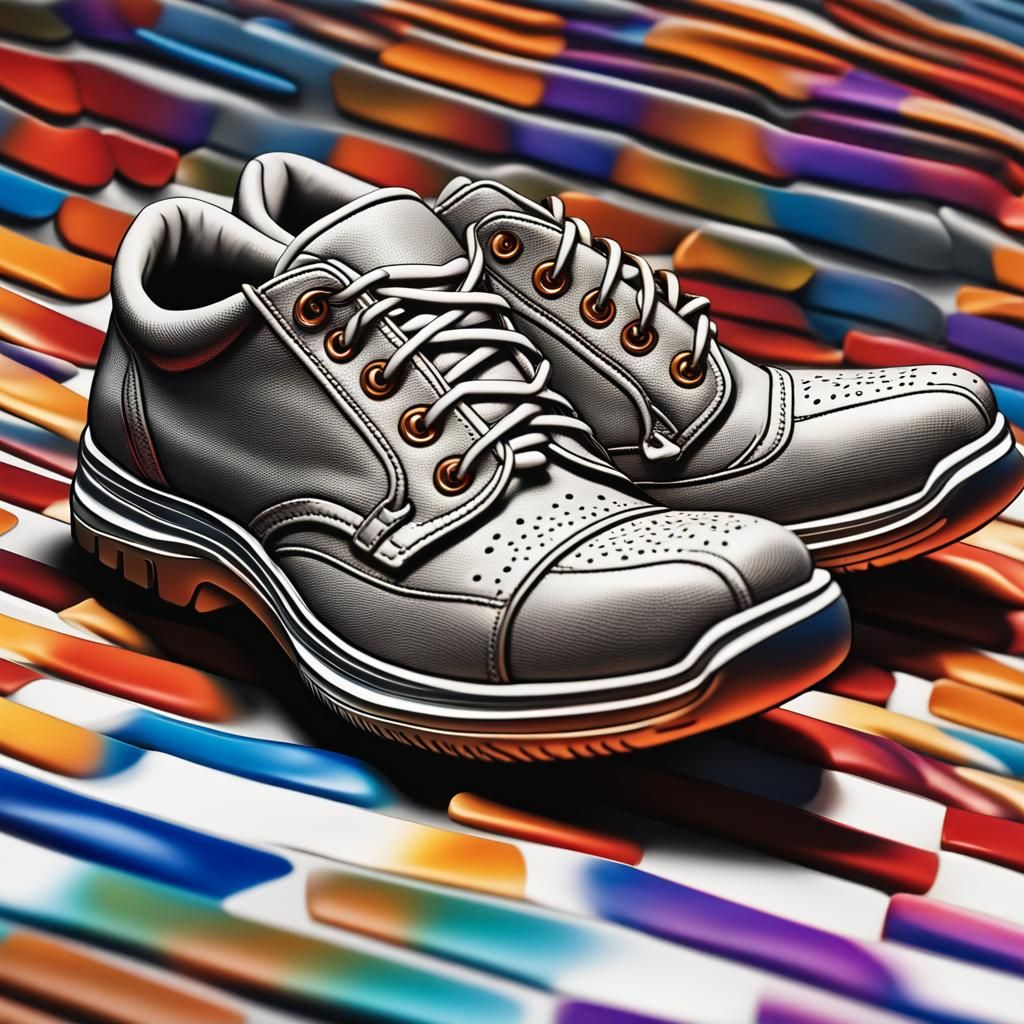 Hyperrealistic Shoe Sole from Bug's Eye View