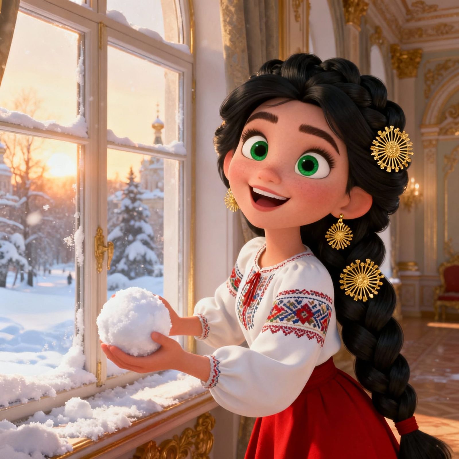 Young Russian Tsarina in Disney 3D Cartoon Style