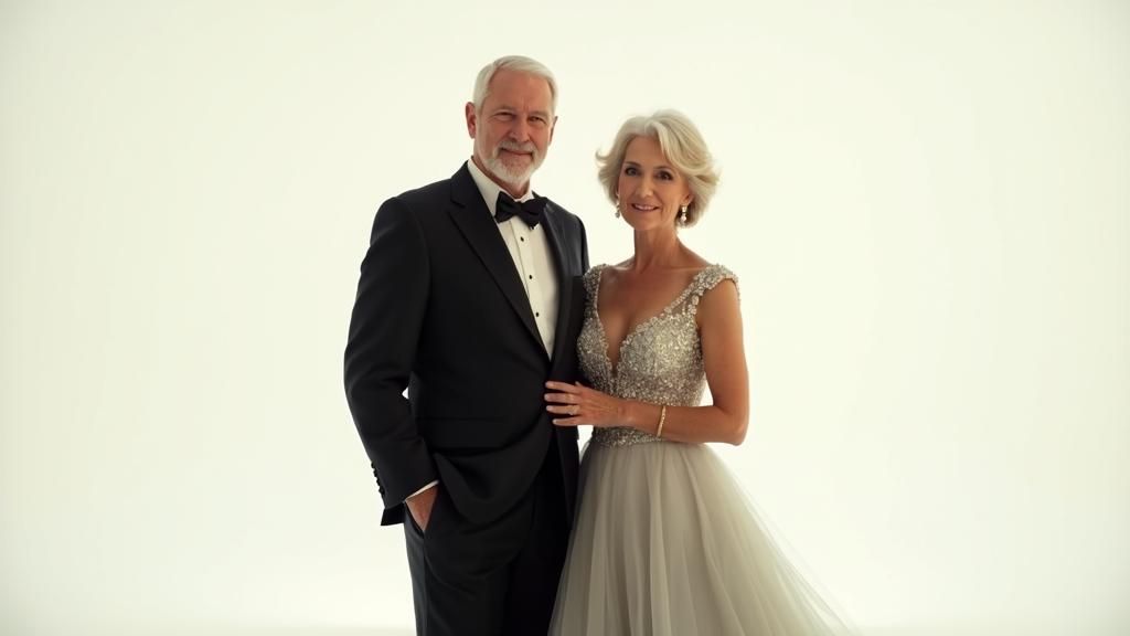 Elegant Couple in Formal Wear Portrait