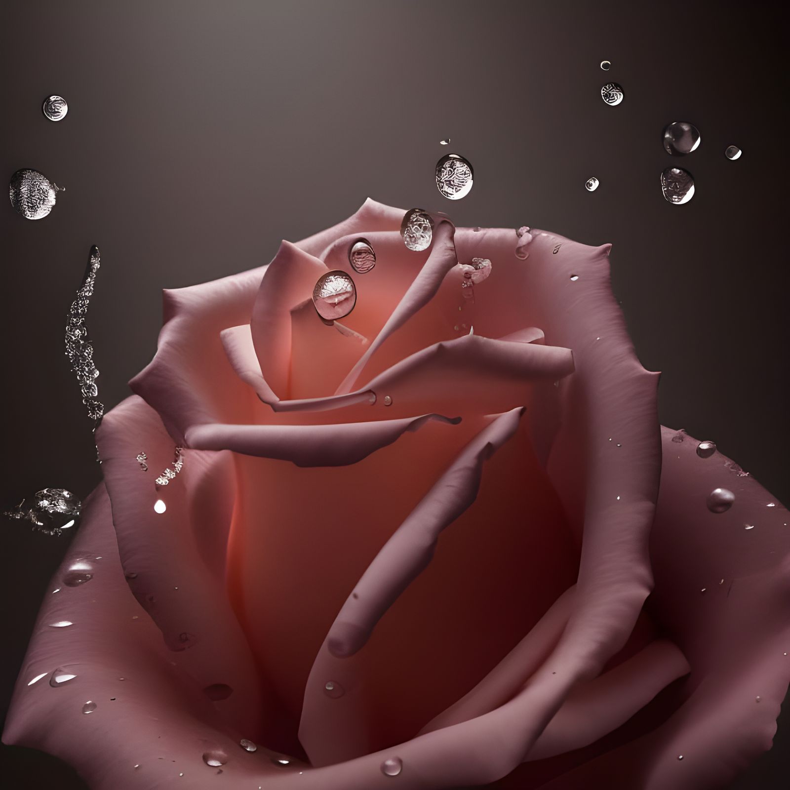 Beautiful Rose with Water Droplets and Bokeh