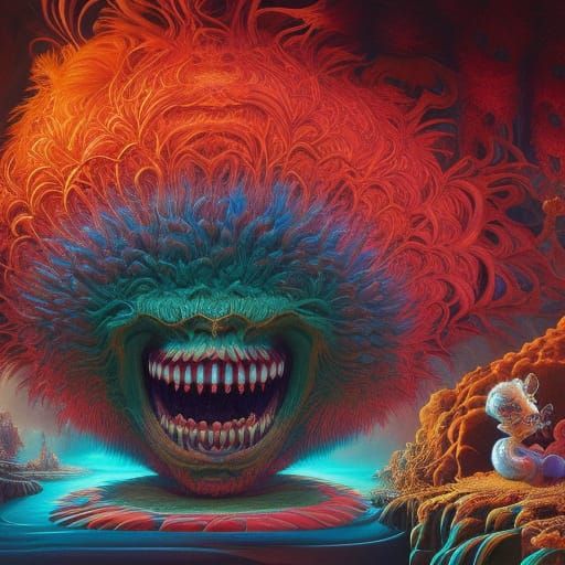 Monster Portrait in Giger Style from One Million BC