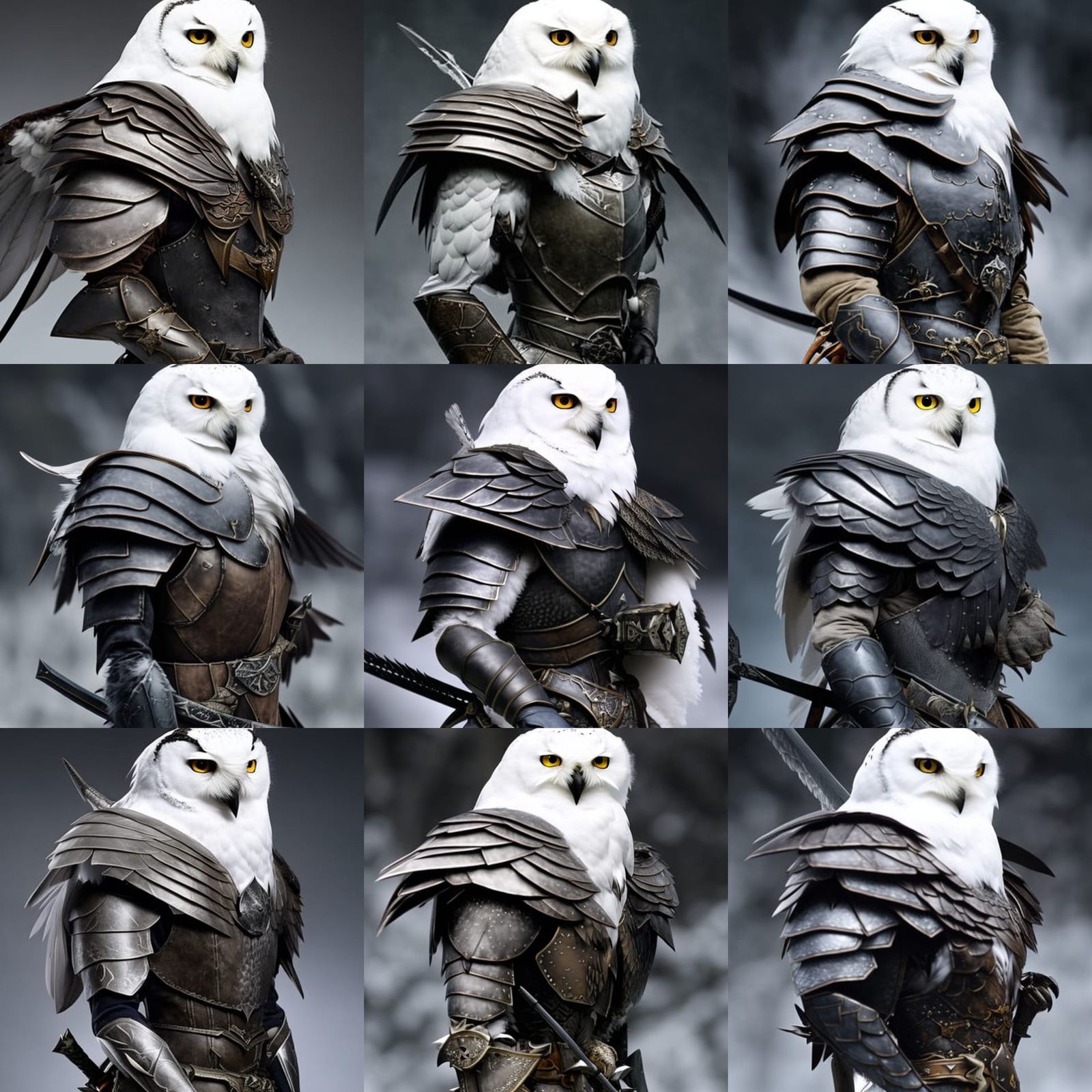 Armored Owl Warrior with Crossbow in D&D Style