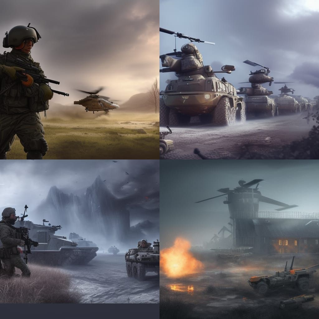 Dutch Military Operation in Belgium: Detailed Matte Painting