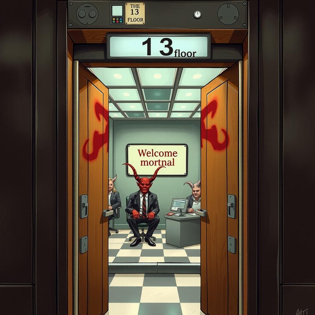 Inside the elevator, the top panel indicates that it is the ...