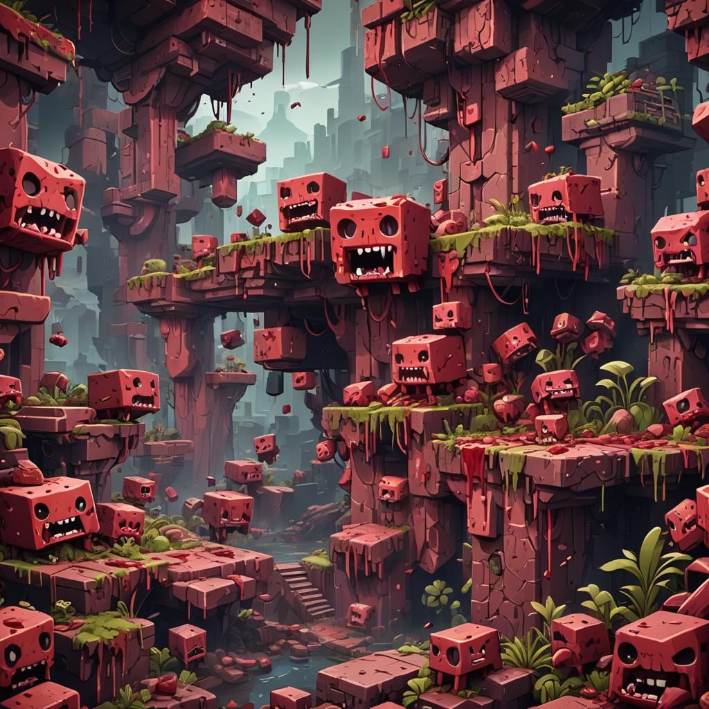 Super Meat Boy in Detailed Fantasy Concept Art