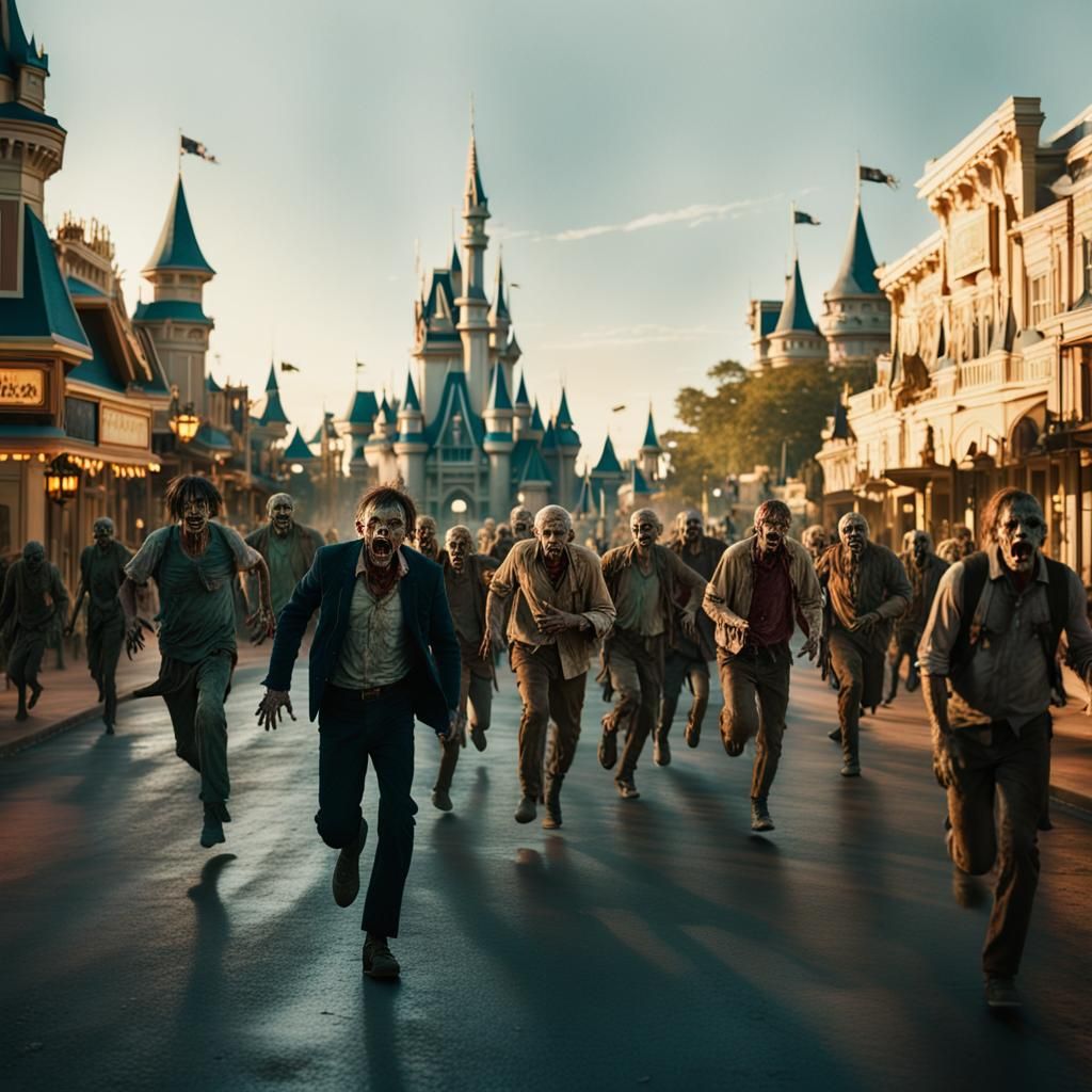 Zombie Outbreak at Magic Kingdom: Cinematic Film Still