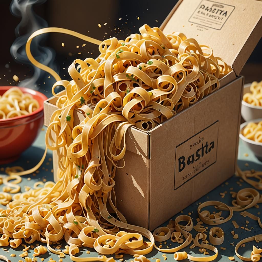 Noodle Tug-of-War: Whimsical Digital Concept Art