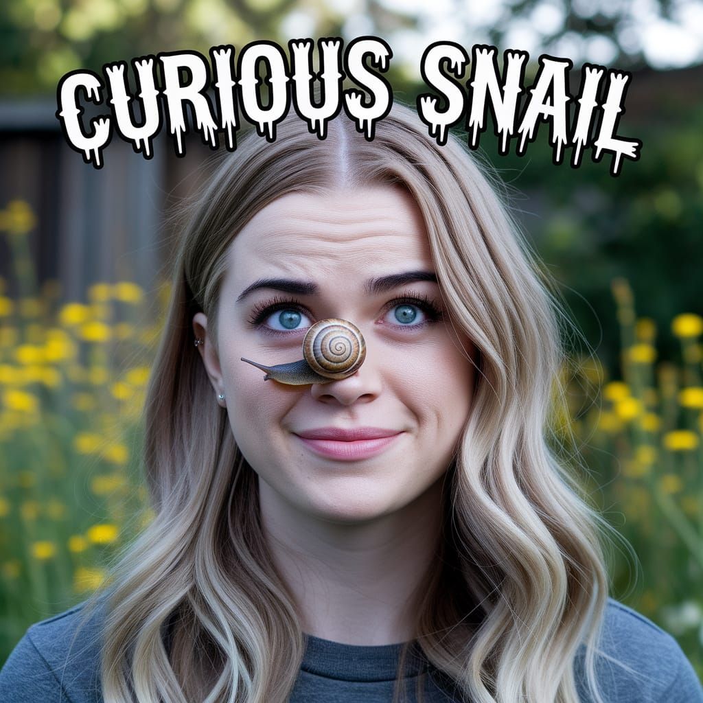 Woman with Snail and Deathcore Typography