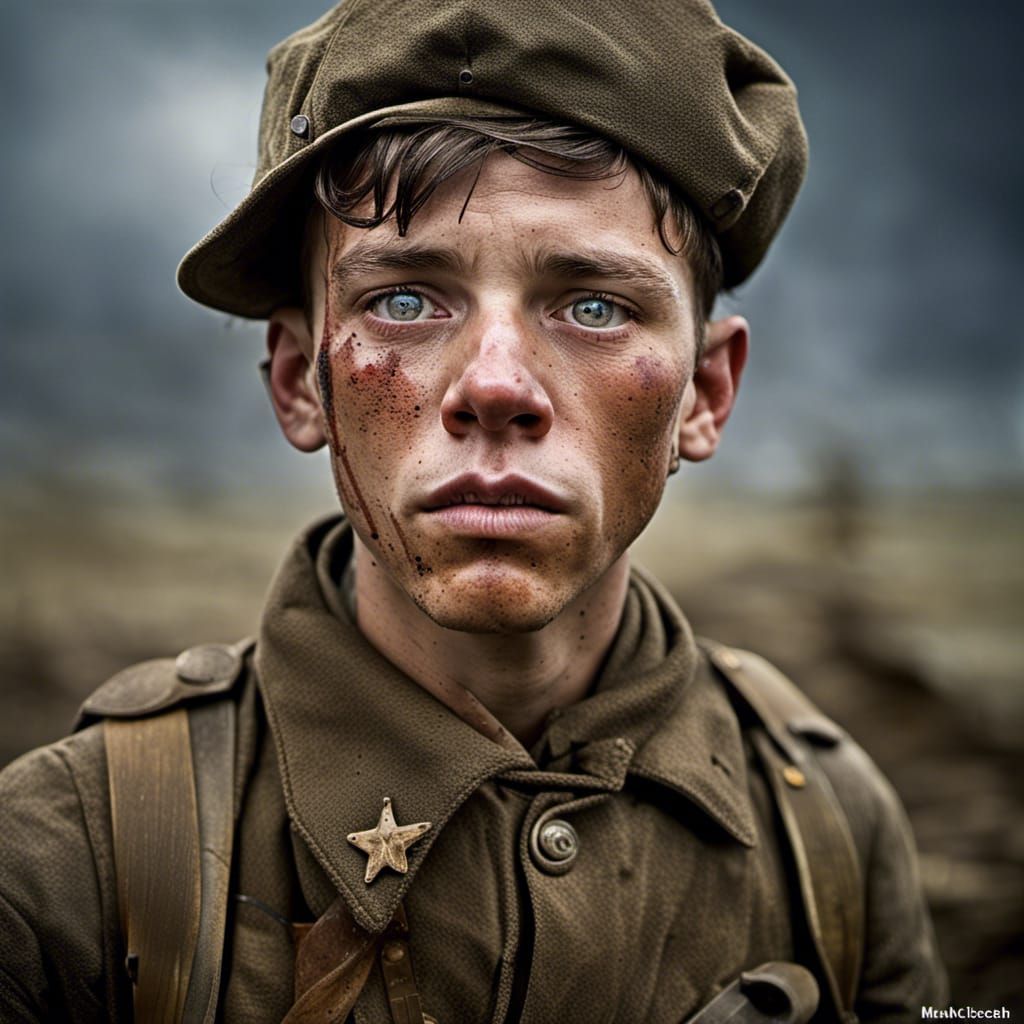 WWI Soldier Portrait in Studio Lighting