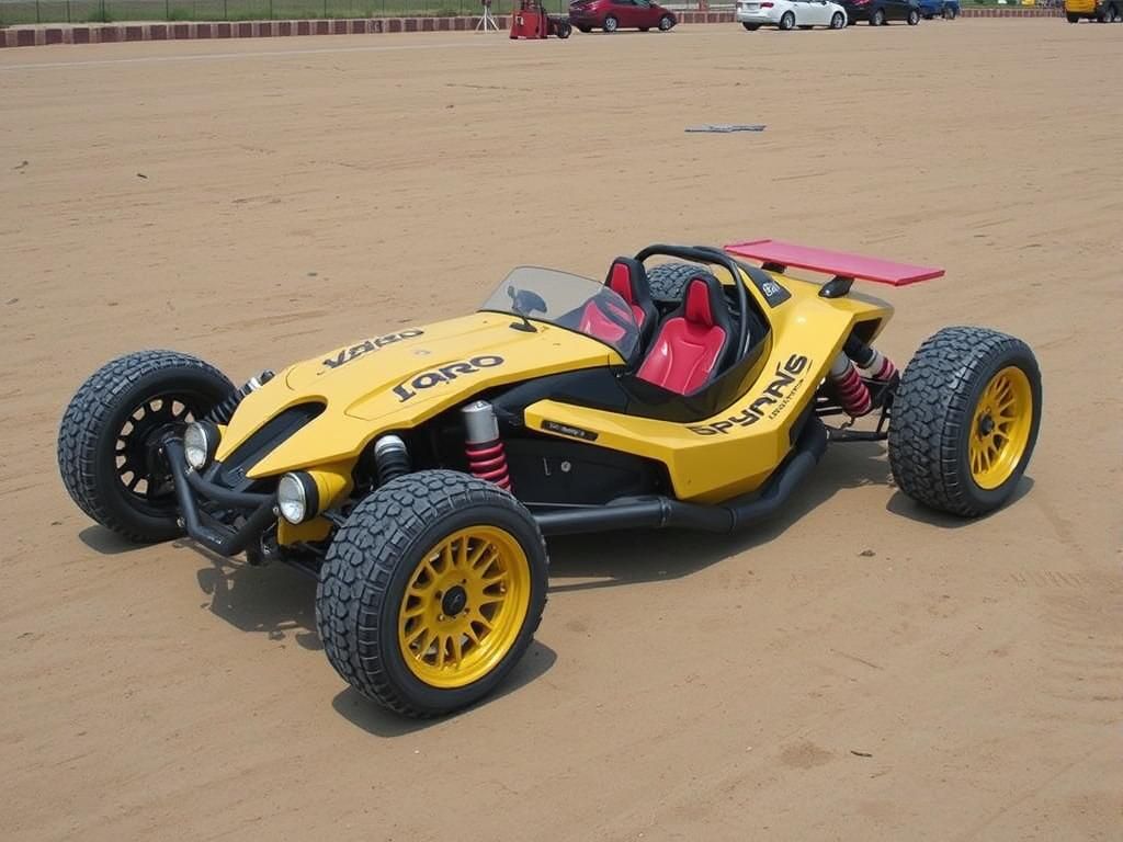 Futuristic Sporty Buggy with Japanese Logos