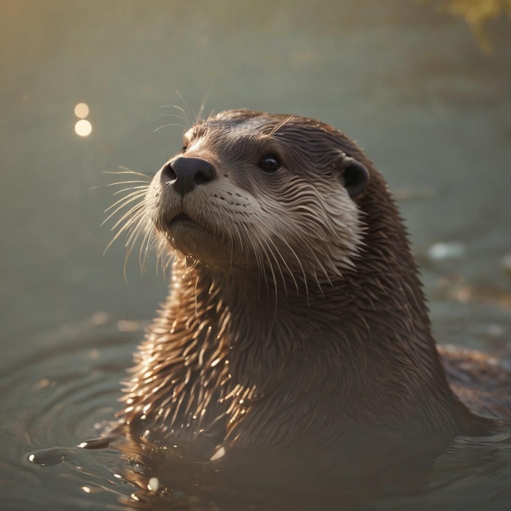 Otter Queen of Crystal Lake in Cinematic Style