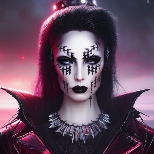 Gothic Woman Portrait in Post-Apocalyptic Setting