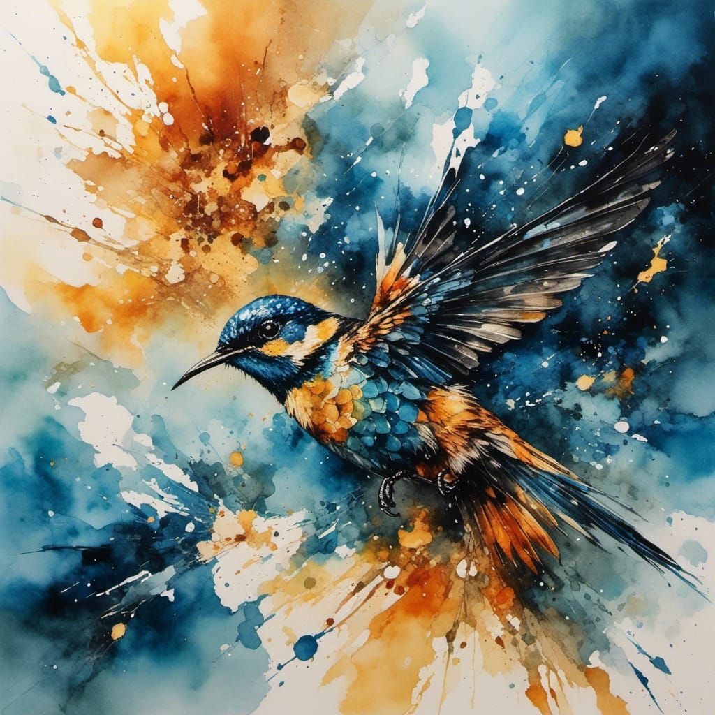 Abstract Textures in Sunshine and Water-Ink Color