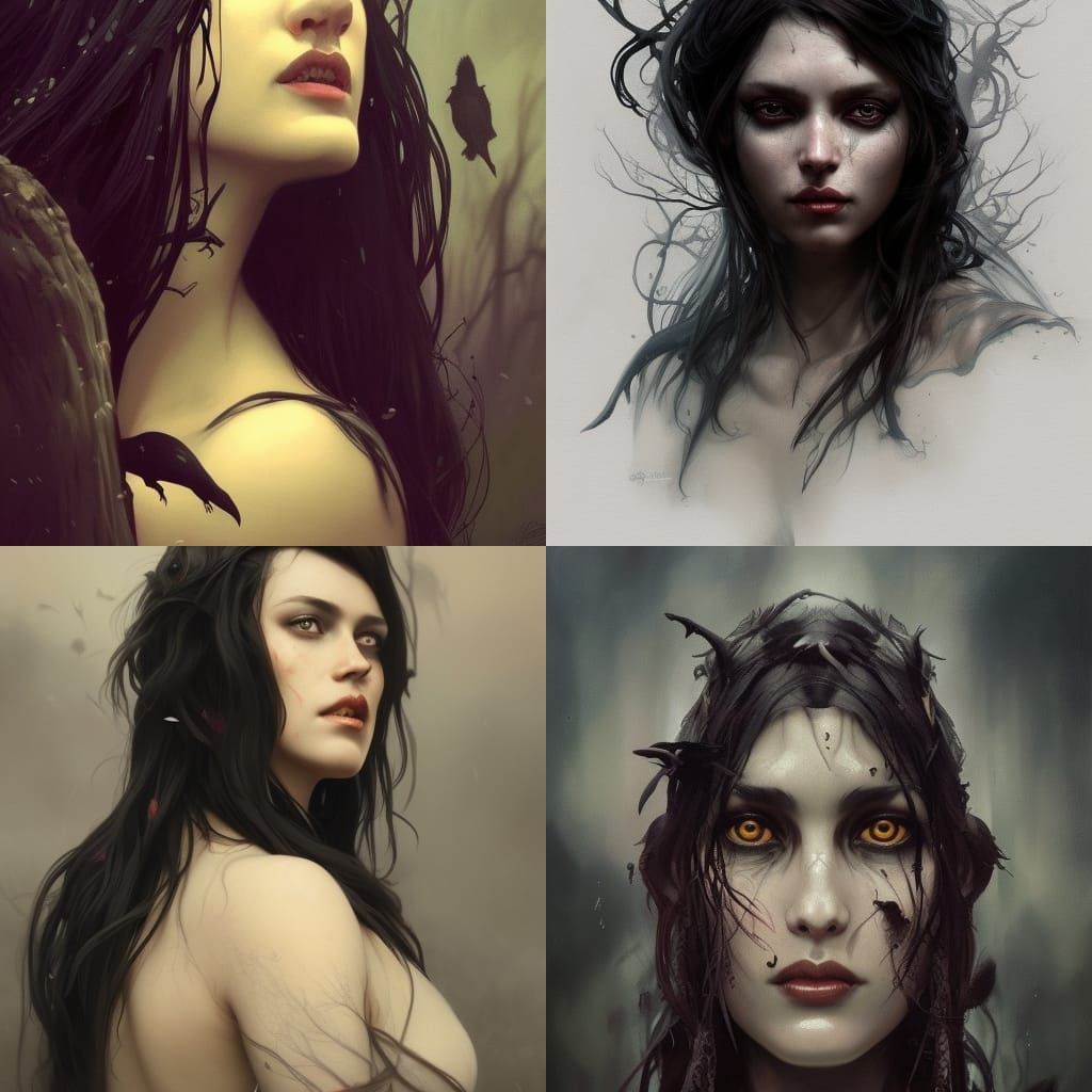 Swamp Witch Portrait in Dark Fantasy Style