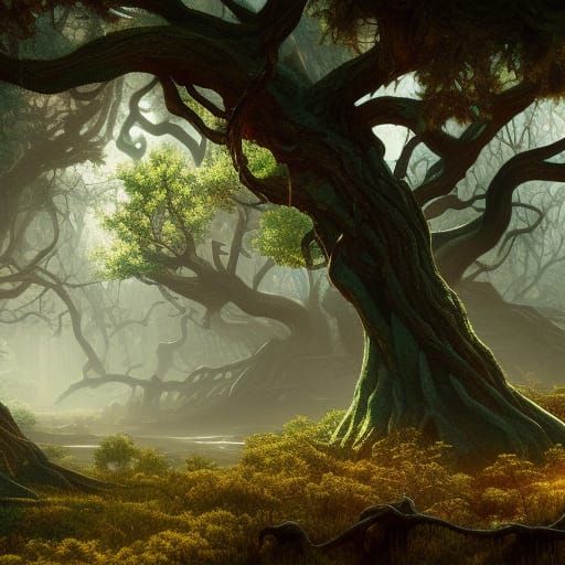 Fantastical Fangorn Woodlands Matte Painting