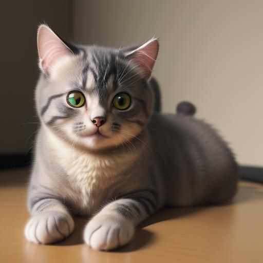 Kawaii Cat in Anime Style with Dynamic Lighting