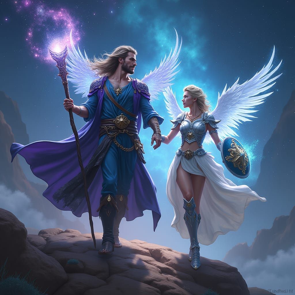 Celestial D&D Characters with Cosmic Auras