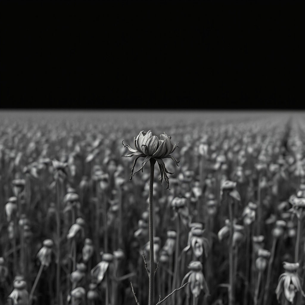 Withered Flowers in Desolate Field: Matte Painting