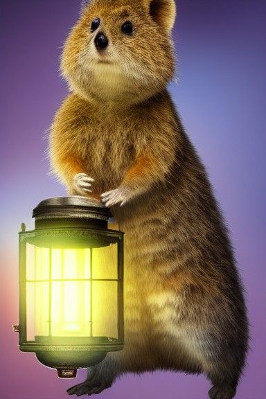 Quokka Miner Portrait in Hyperrealistic Style
