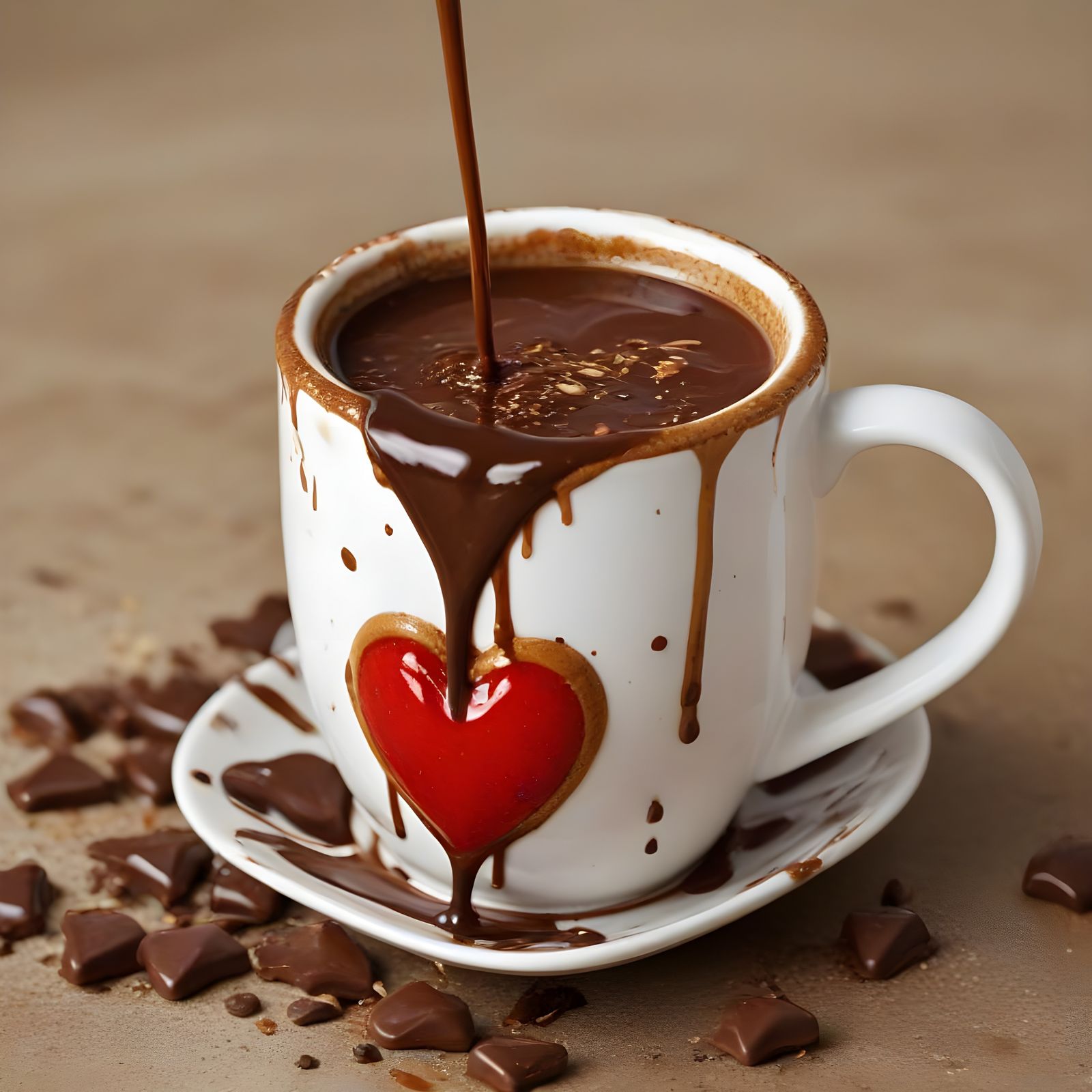 Golden Heart Dipped in Chocolate