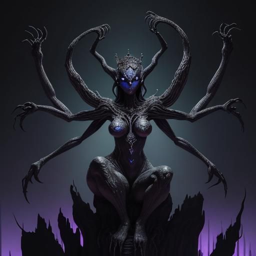 Drow City in Vast Cavern of Luminescent Fungi