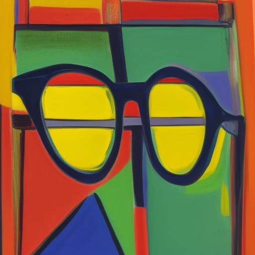 Abstract Glasses Art in Complementary Colors