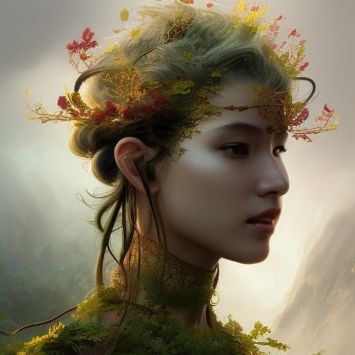 Ao Dai Portrait in Ancient Palace Ruins