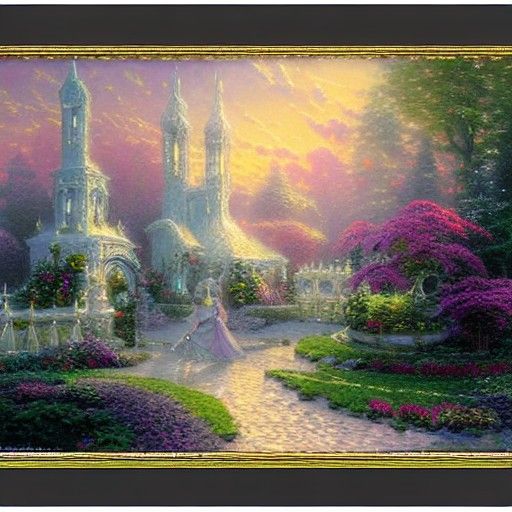 Ethereal Fantasy Scene in Kinkade Style
