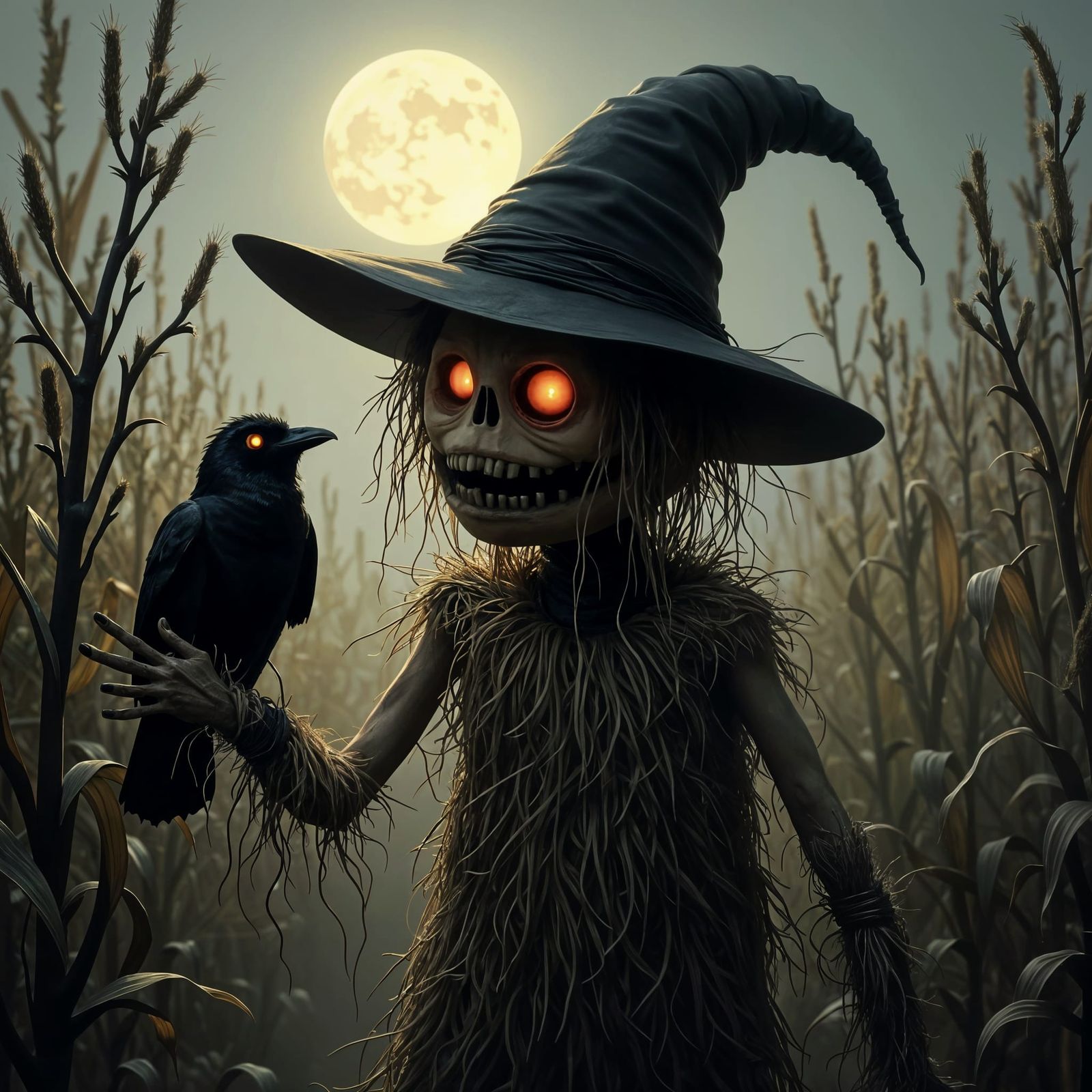 Sinister Scarecrow Assassin in Moody 3D Illustration