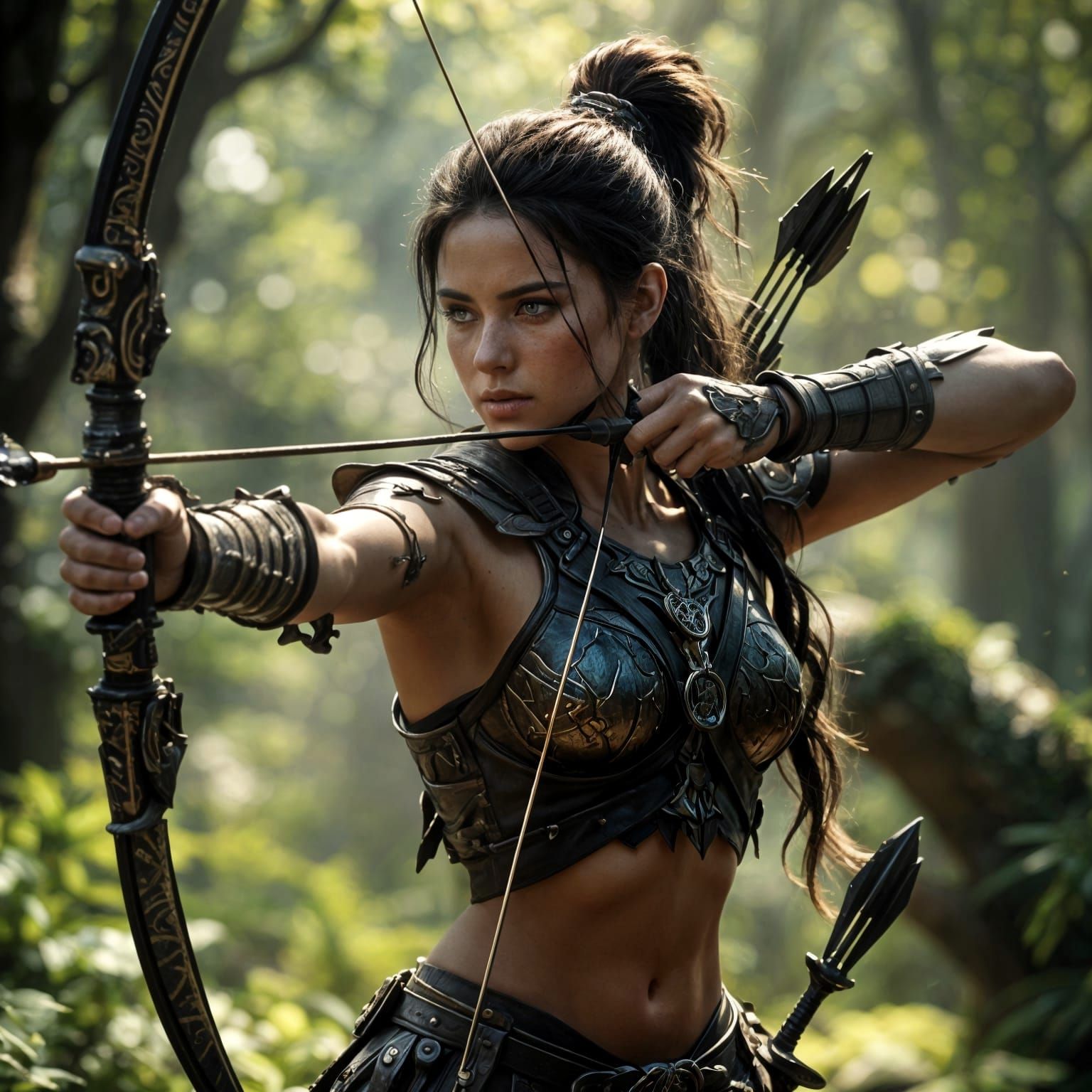 Amazon Archer in Ultra-Realistic, Photorealistic Detail