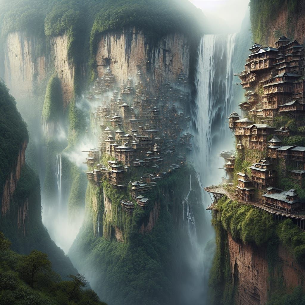 Enchanted Misty City Clings to Perilous Canyon Walls