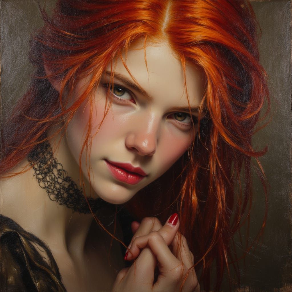 Redhead Portrait in Dungeons and Dragons Style