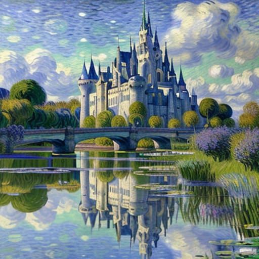 Regal Butterfly Amidst Majestic Castle Ruins in Photorealist...