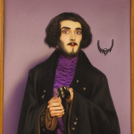 Noble Vampire Lord Portrait in Purple Palette