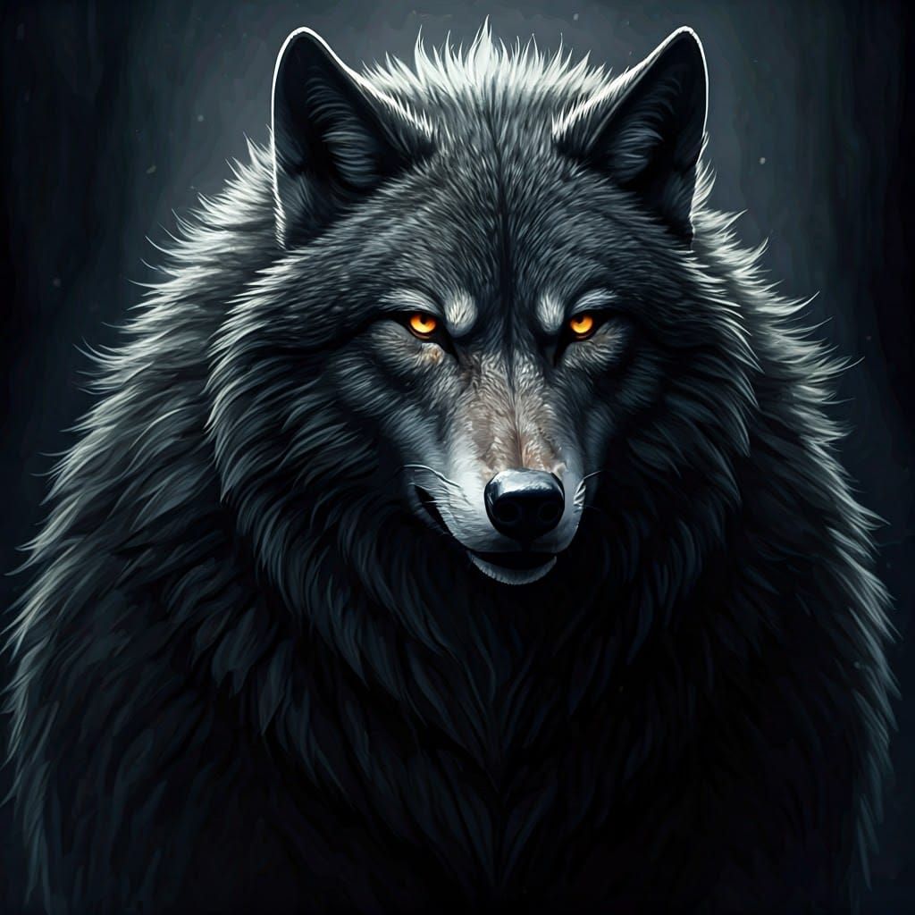 Moonlit Werewolf in Dark Oil Paint