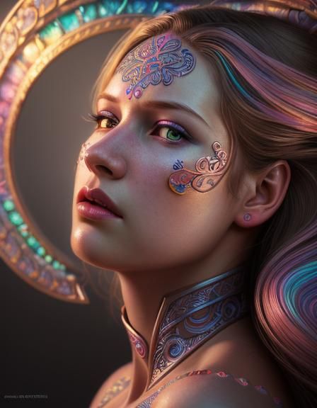 Hyperrealistic Feminine Portrait in Detailed Concept Art