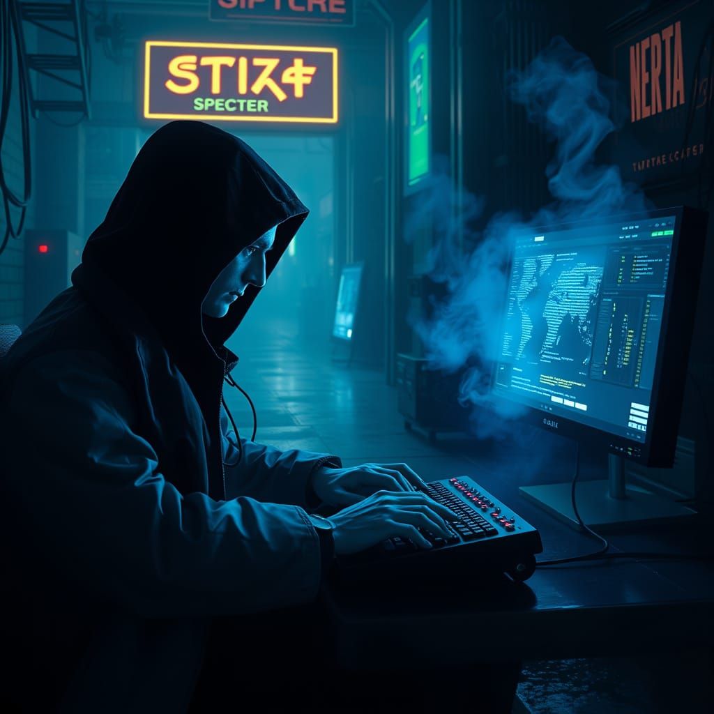 Dark Web Shadows Reveal Cyberpunk Duel