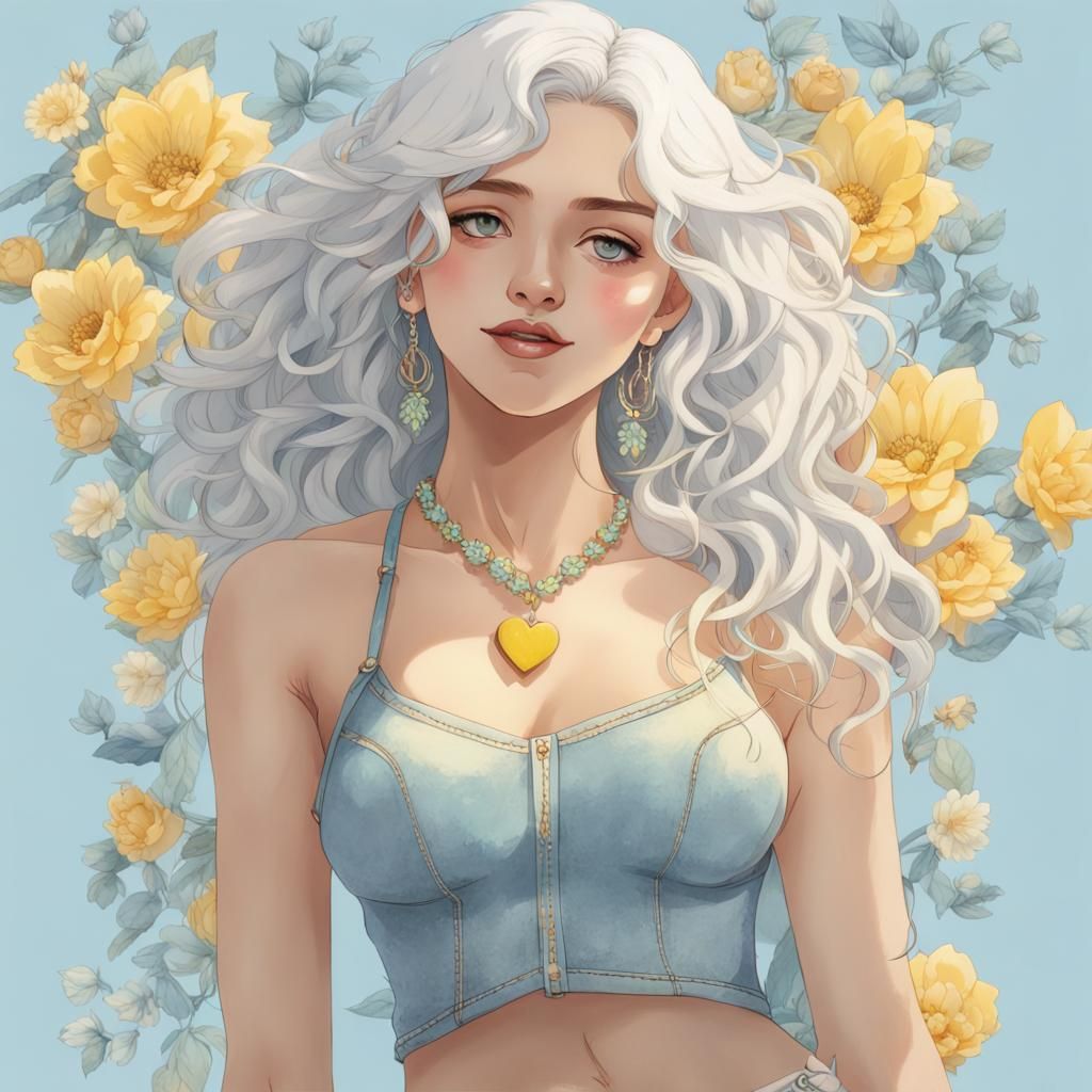 Girl with White Hair in Fantasy Concept Art