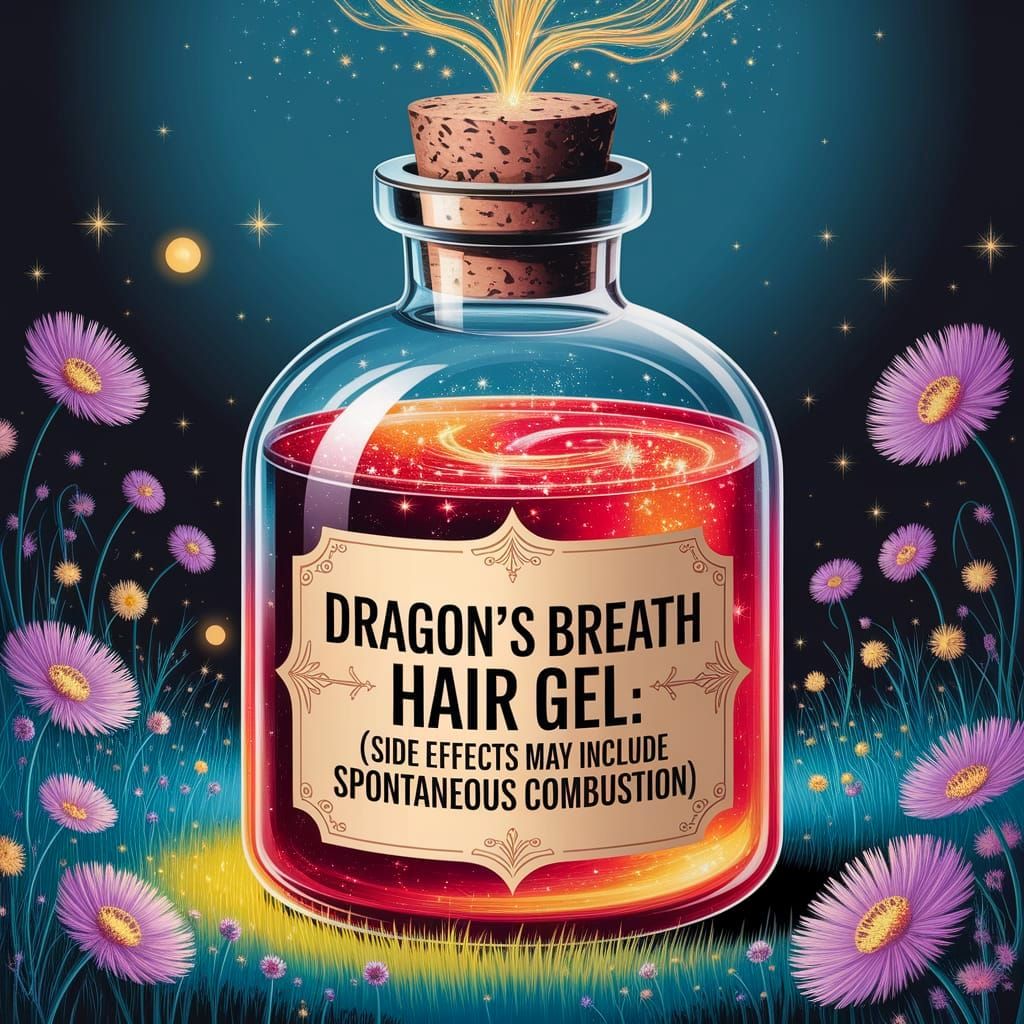 Whimsical Haircare Potion in a Fantastical Setting