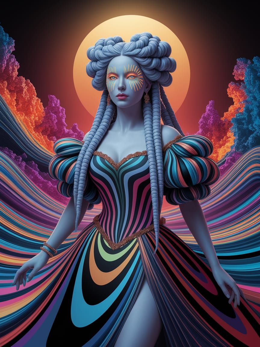 Goddess with Ribbons in Velazquez Style